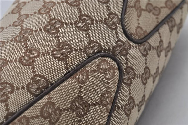 Authentic GUCCI Shoulder Tote Bag GG Canvas Leather 113017 Brown 6373D