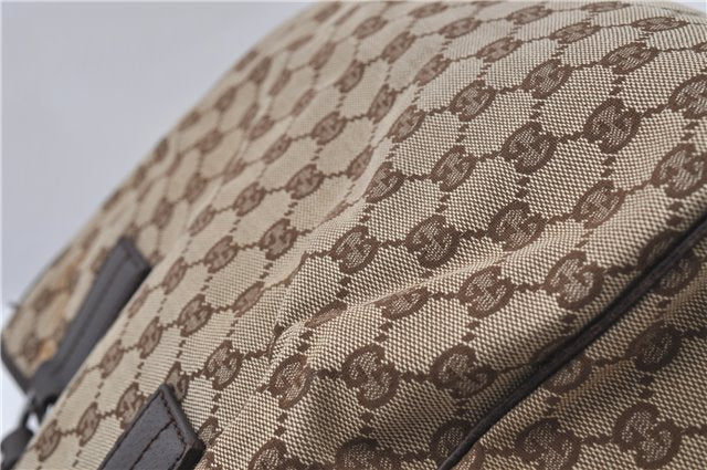 Authentic GUCCI Shoulder Tote Bag GG Canvas Leather 113017 Brown 6373D