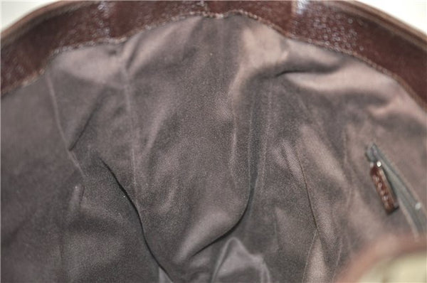 Authentic GUCCI Shoulder Tote Bag GG Canvas Leather 113017 Brown 6373D