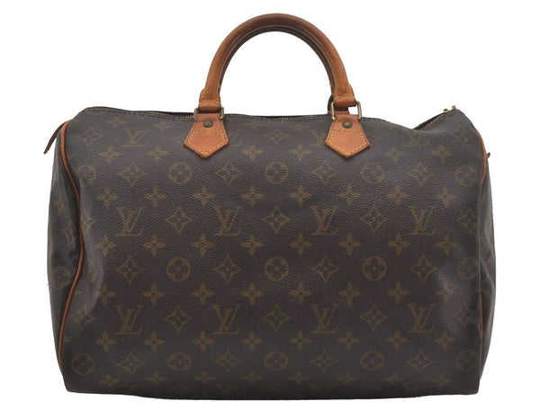 Authentic Louis Vuitton Monogram Speedy 35 Hand Boston Bag M41524 LV Junk 6376I