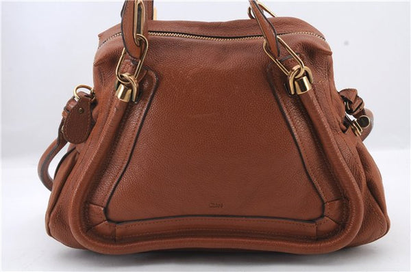 Authentic Chloe Paraty 2Way Shoulder Hand Bag Purse Brown 6377C