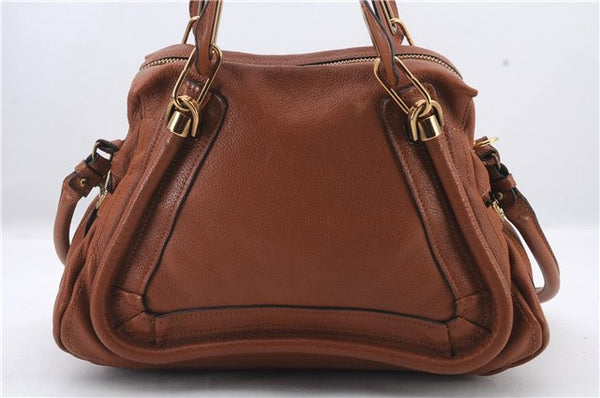 Authentic Chloe Paraty 2Way Shoulder Hand Bag Purse Brown 6377C