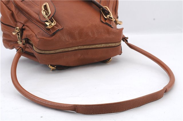 Authentic Chloe Paraty 2Way Shoulder Hand Bag Purse Brown 6377C