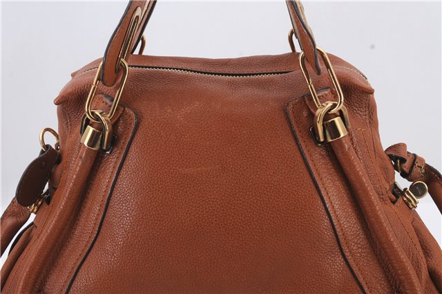 Authentic Chloe Paraty 2Way Shoulder Hand Bag Purse Brown 6377C