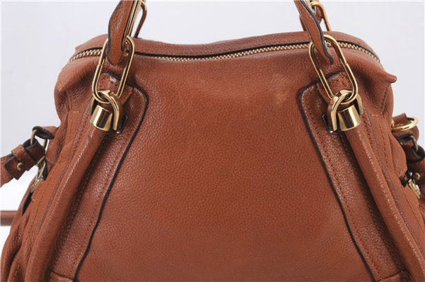 Authentic Chloe Paraty 2Way Shoulder Hand Bag Purse Brown 6377C