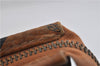 Authentic MCM Visetos Leather Vintage Clutch Hand Bag Brown 6378C