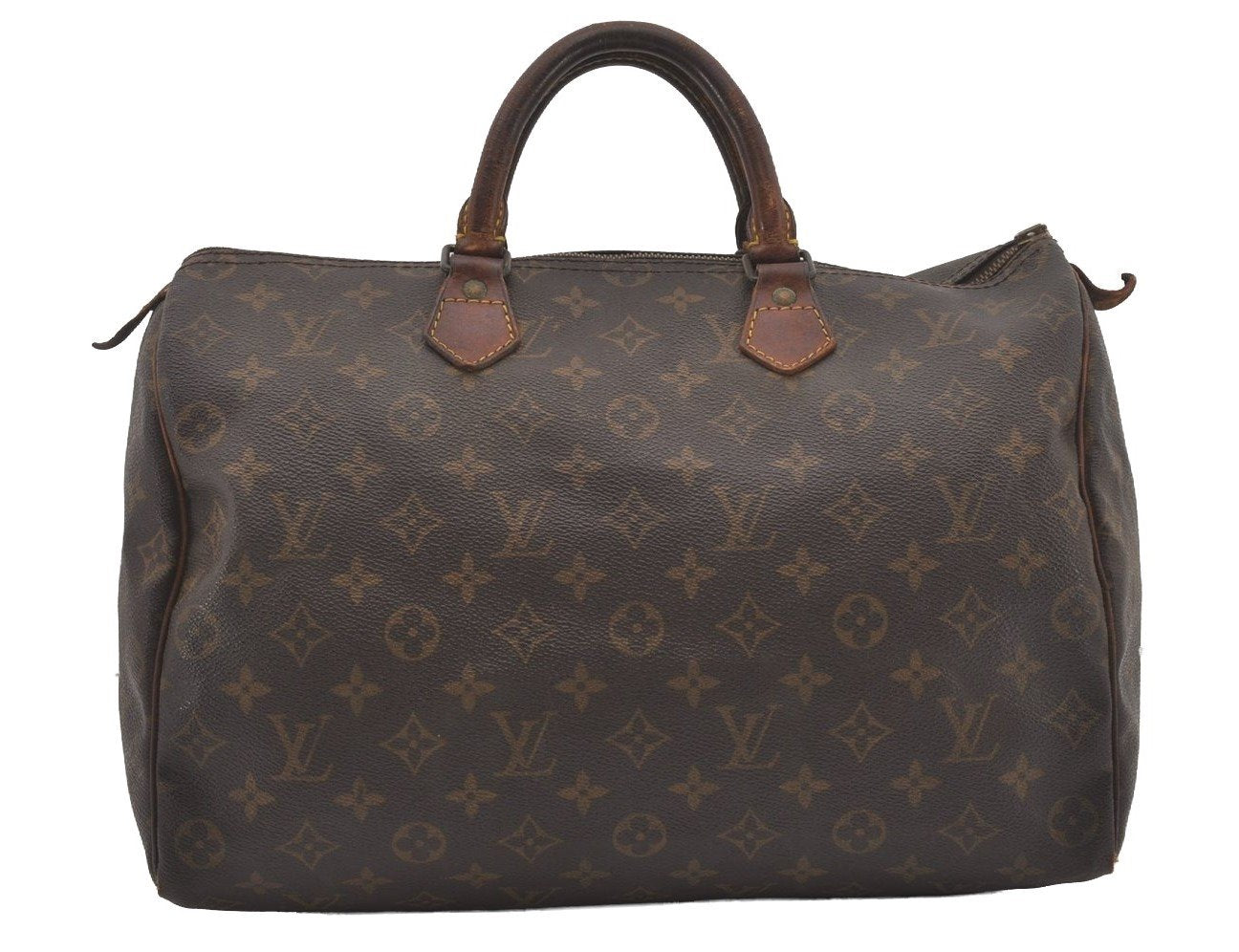 Authentic Louis Vuitton Monogram Speedy 35 Hand Boston Bag M41524 LV Junk 6378I