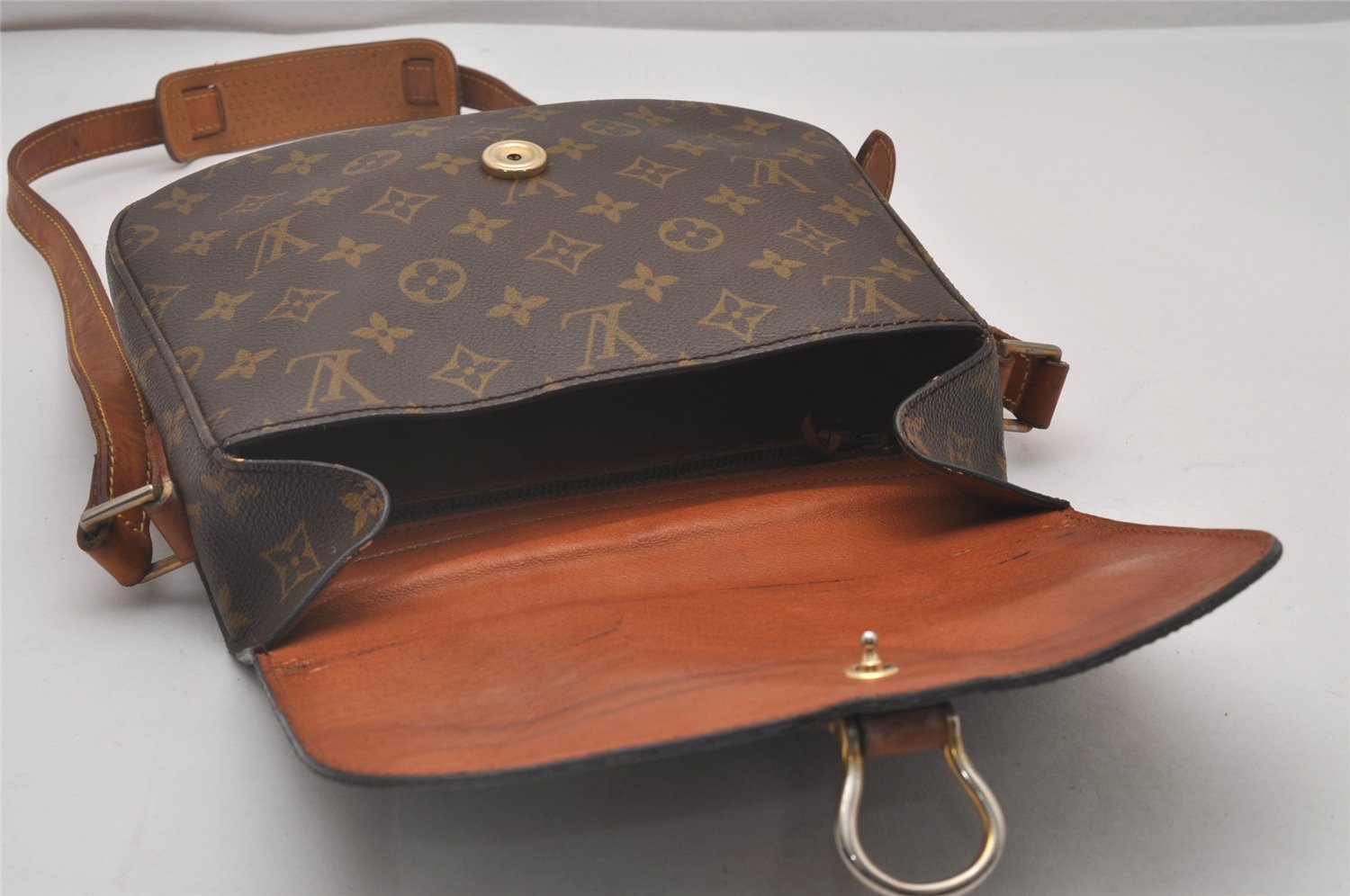 Auth Louis Vuitton Monogram Saint Cloud GM Shoulder Cross Bag Old Model LV 6382I