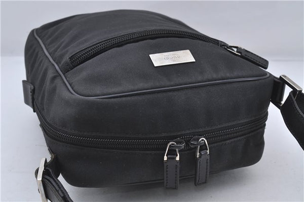 Authentic GUCCI Shoulder Cross Body Bag Nylon Leather 0181612 Black 6383D