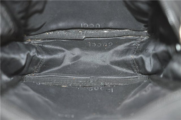 Authentic GUCCI Shoulder Cross Body Bag Nylon Leather 0181612 Black 6383D