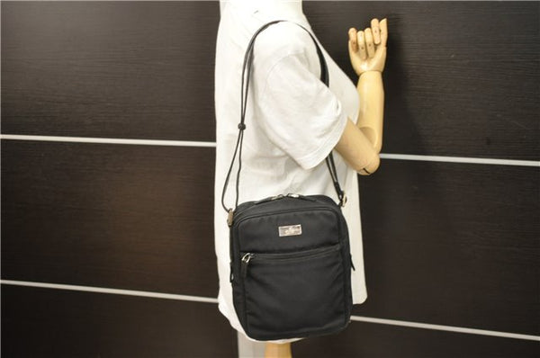 Authentic GUCCI Shoulder Cross Body Bag Nylon Leather 0181612 Black 6383D