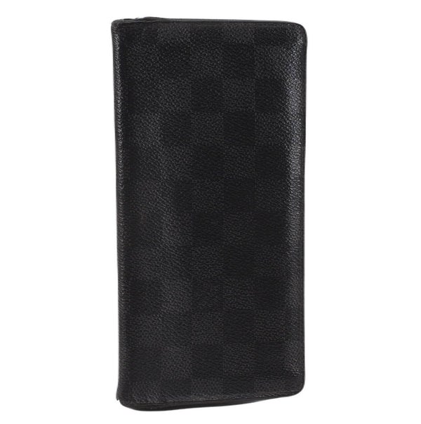 Auth LOUIS VUITTON Damier Graphite Portefeuille Brazza Wallet N62665 LV 6384B