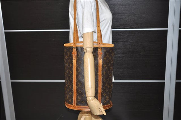 Authentic LOUIS VUITTON Monogram Bucket GM Shoulder Bag M42236 LV 6386C