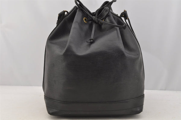 Authentic Louis Vuitton Epi Noe Shoulder Drawstring Bag Black M59002 LV 6386I