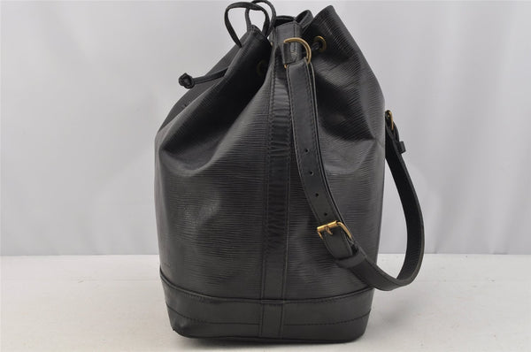 Authentic Louis Vuitton Epi Noe Shoulder Drawstring Bag Black M59002 LV 6386I