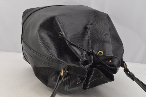 Authentic Louis Vuitton Epi Noe Shoulder Drawstring Bag Black M59002 LV 6386I