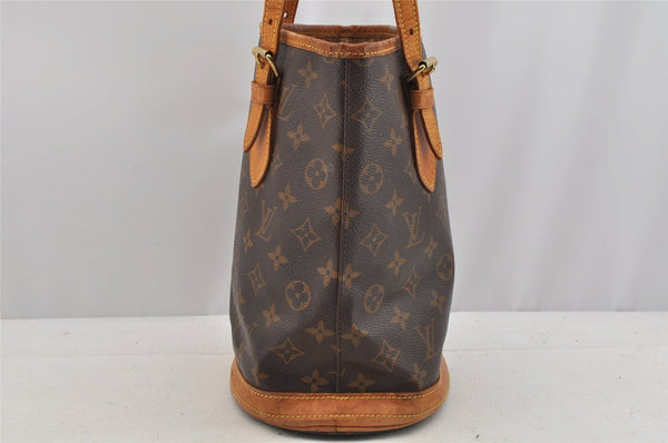 Authentic Louis Vuitton Monogram Bucket PM Shoulder Tote Bag M42238 Junk 6387I