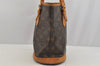 Authentic Louis Vuitton Monogram Bucket PM Shoulder Tote Bag M42238 Junk 6387I