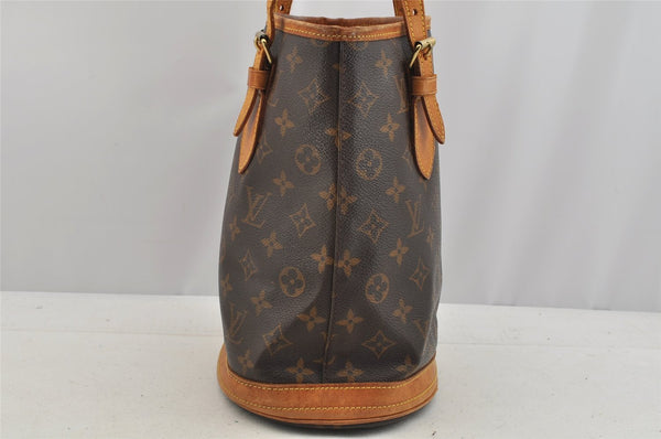 Authentic Louis Vuitton Monogram Bucket PM Shoulder Tote Bag M42238 Junk 6387I