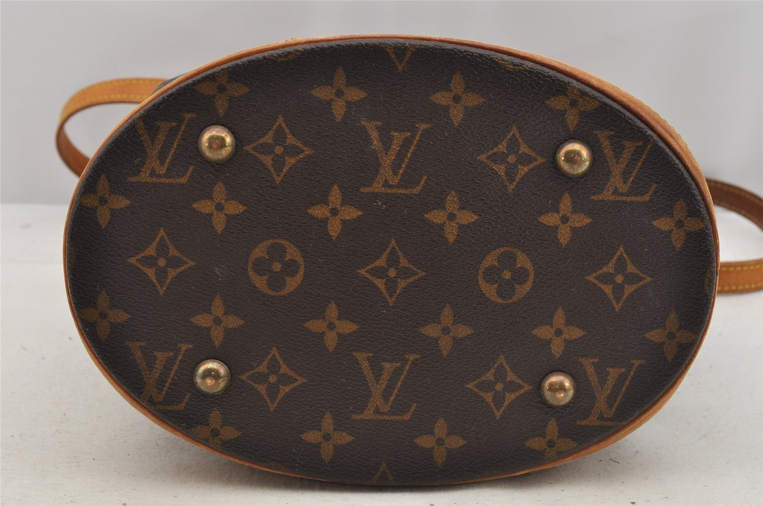 Authentic Louis Vuitton Monogram Bucket PM Shoulder Tote Bag M42238 Junk 6387I