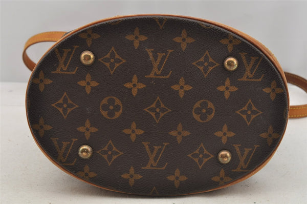 Authentic Louis Vuitton Monogram Bucket PM Shoulder Tote Bag M42238 Junk 6387I