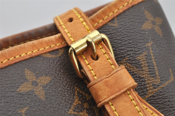 Authentic Louis Vuitton Monogram Bucket PM Shoulder Tote Bag M42238 Junk 6387I