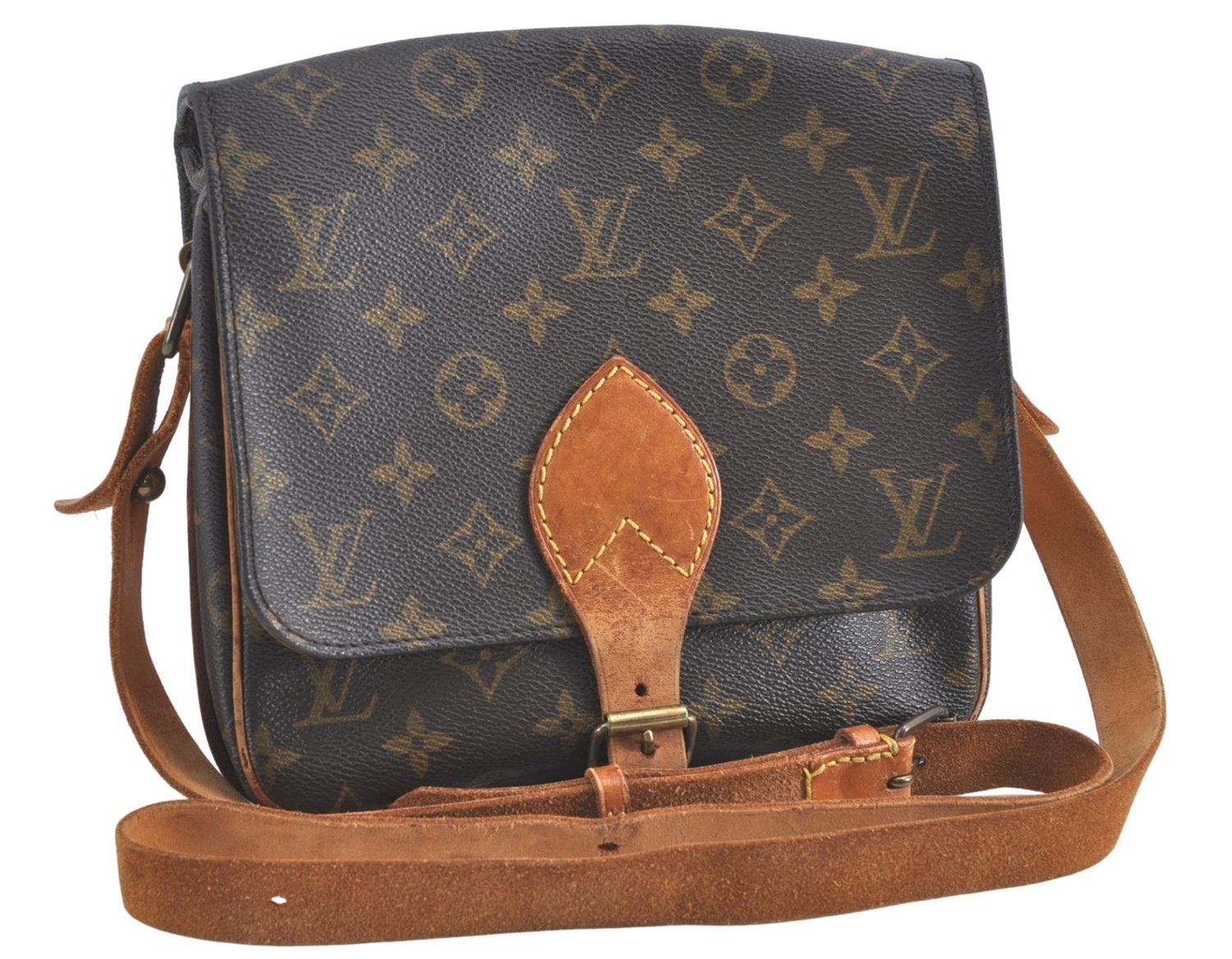 Auth Louis Vuitton Monogram Cartouchiere MM Shoulder Cross Bag M51253 LV 6389B