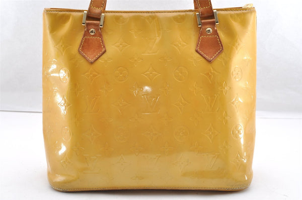 Authentic Louis Vuitton Vernis Houston Shoulder Hand Bag Yellow M91055 LV 6390I