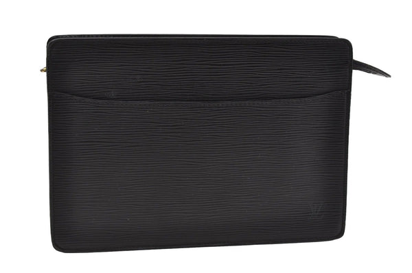 Authentic Louis Vuitton Epi Pochette Homme Clutch Hand Bag Black M52522 LV 6391I
