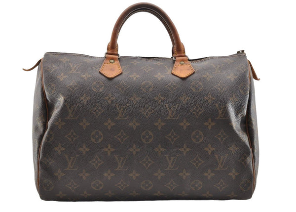 Authentic Louis Vuitton Monogram Speedy 35 Hand Boston Bag M41524 LV Junk 6392I