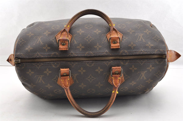 Authentic Louis Vuitton Monogram Speedy 35 Hand Boston Bag M41524 LV Junk 6392I