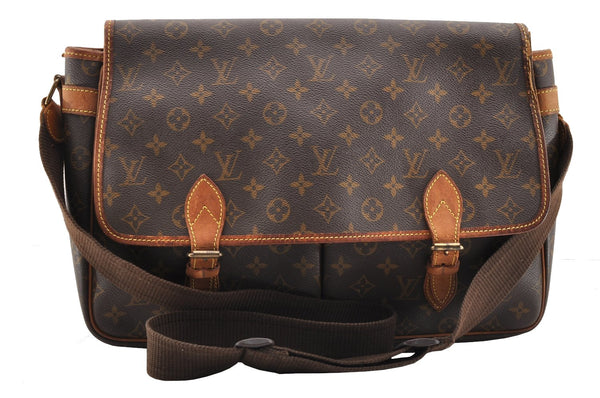 Authentic Louis Vuitton Monogram Gibeciere GM Shoulder Bag M42246 Junk 6393I