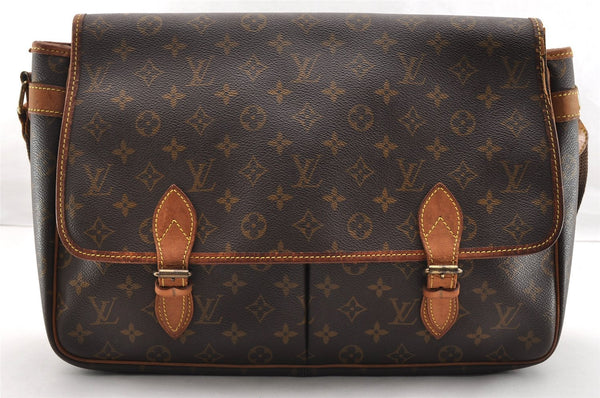 Authentic Louis Vuitton Monogram Gibeciere GM Shoulder Bag M42246 Junk 6393I