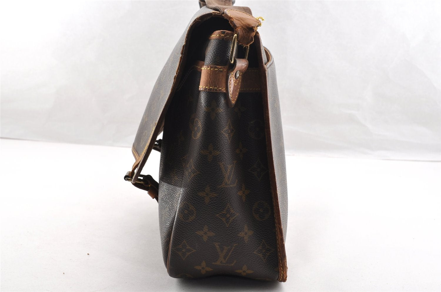 Authentic Louis Vuitton Monogram Gibeciere GM Shoulder Bag M42246 Junk 6393I