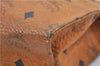 Authentic MCM Visetos Leather Vintage Clutch Hand Bag Brown 6400C