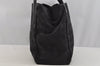 Authentic CHANEL New Travel Line Shoulder Tote Bag Nylon Leather Black 6400I