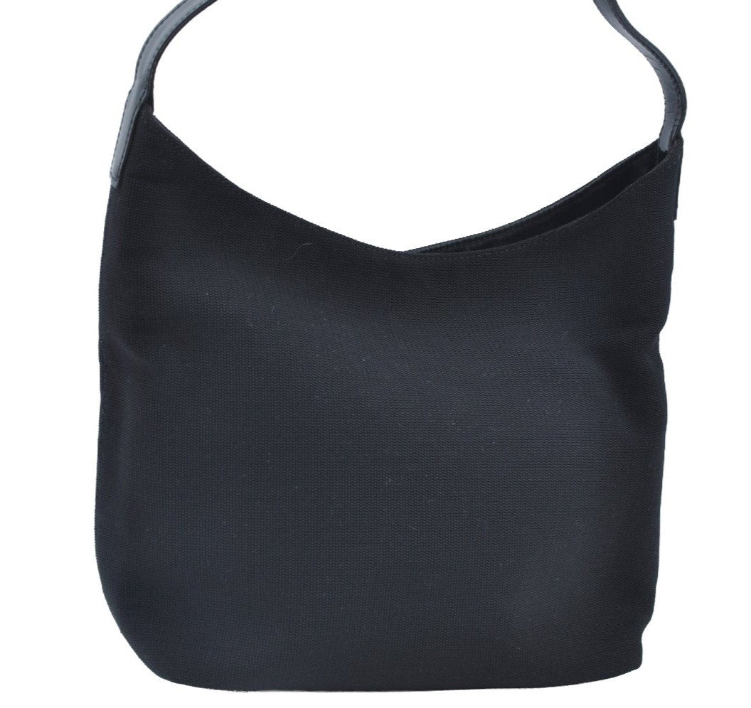 Authentic GUCCI Vintage Shoulder Hand Bag Purse Nylon Enamel Black Junk 6401I