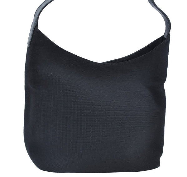 Authentic GUCCI Vintage Shoulder Hand Bag Purse Nylon Enamel Black Junk 6401I