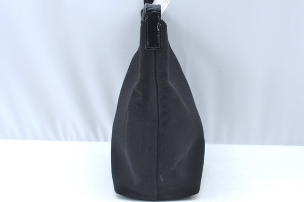 Authentic GUCCI Vintage Shoulder Hand Bag Purse Nylon Enamel Black Junk 6401I