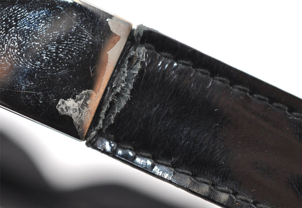 Authentic GUCCI Vintage Shoulder Hand Bag Purse Nylon Enamel Black Junk 6401I