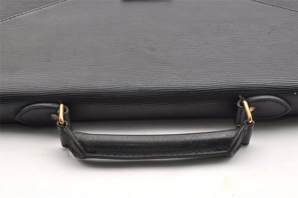 Auth Louis Vuitton Epi Serviette Ambassadeur Briefcase M54412 Black Junk 6403I
