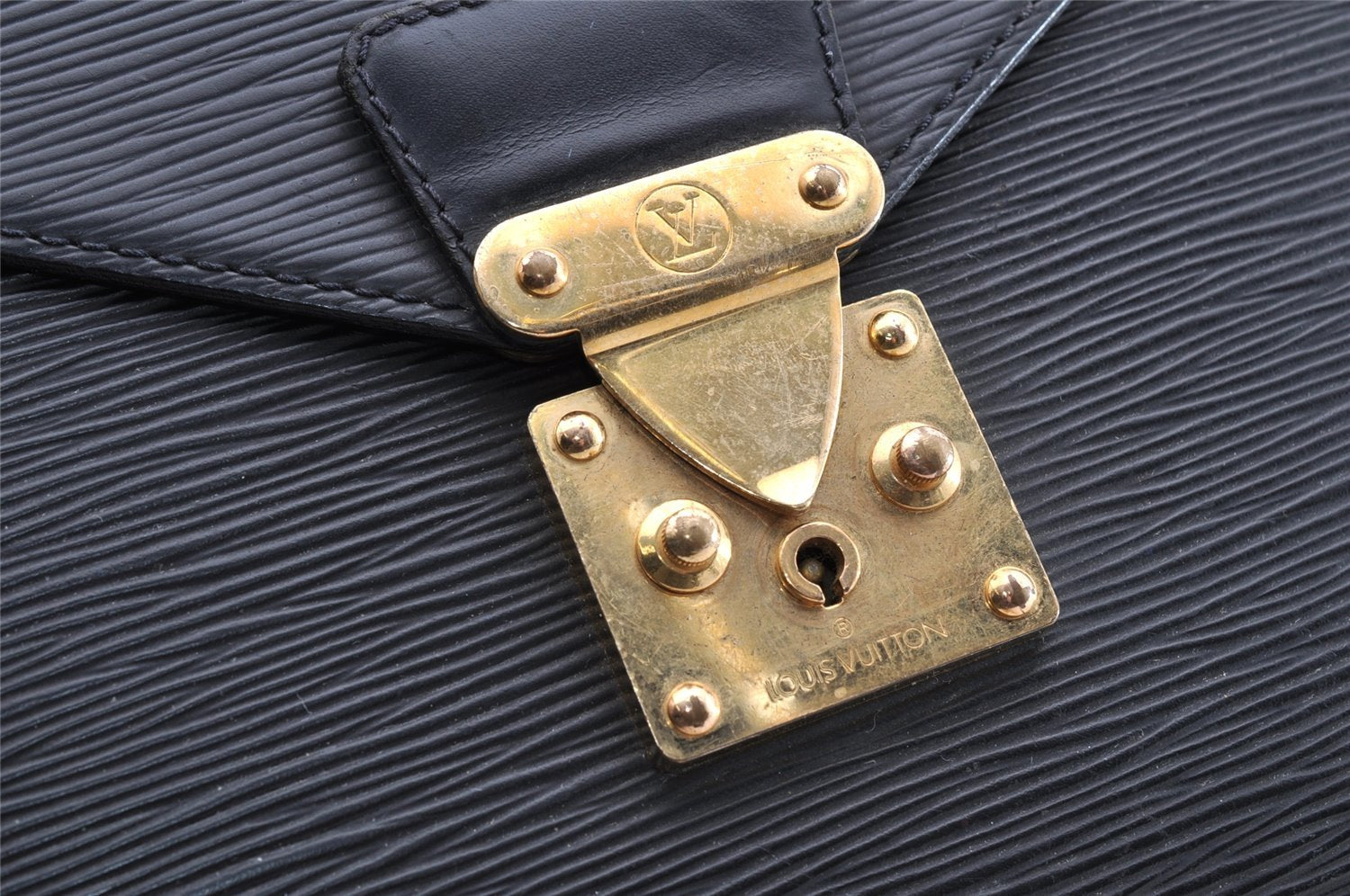 Auth Louis Vuitton Epi Serviette Ambassadeur Briefcase M54412 Black Junk 6403I