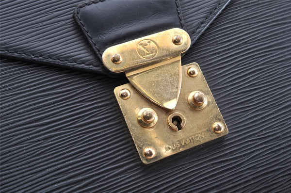 Auth Louis Vuitton Epi Serviette Ambassadeur Briefcase M54412 Black Junk 6403I
