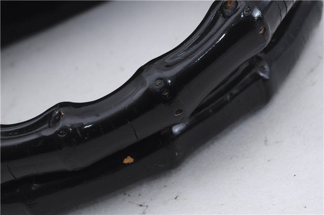 Authentic GUCCI Bamboo 2Way Shoulder Hand Bag Nylon Leather 0021016 Black 6404D