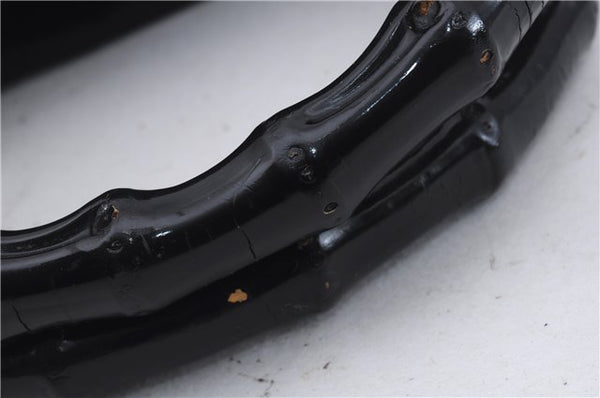 Authentic GUCCI Bamboo 2Way Shoulder Hand Bag Nylon Leather 0021016 Black 6404D