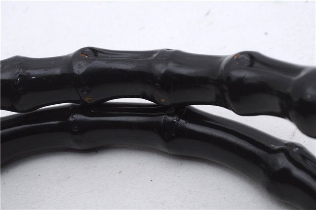 Authentic GUCCI Bamboo 2Way Shoulder Hand Bag Nylon Leather 0021016 Black 6404D