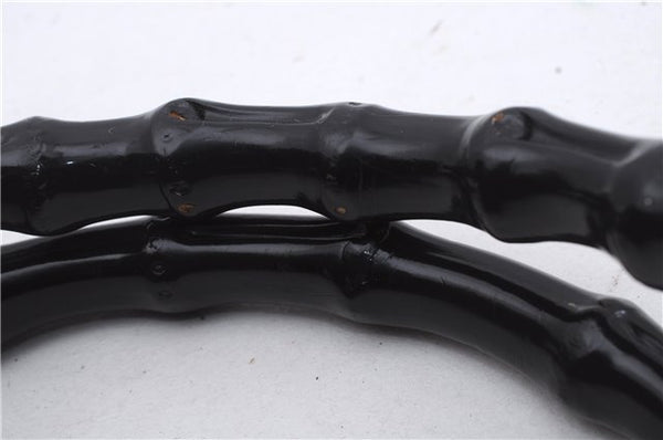 Authentic GUCCI Bamboo 2Way Shoulder Hand Bag Nylon Leather 0021016 Black 6404D