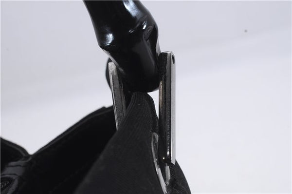 Authentic GUCCI Bamboo 2Way Shoulder Hand Bag Nylon Leather 0021016 Black 6404D