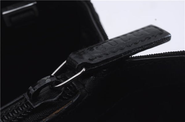 Authentic GUCCI Bamboo 2Way Shoulder Hand Bag Nylon Leather 0021016 Black 6404D