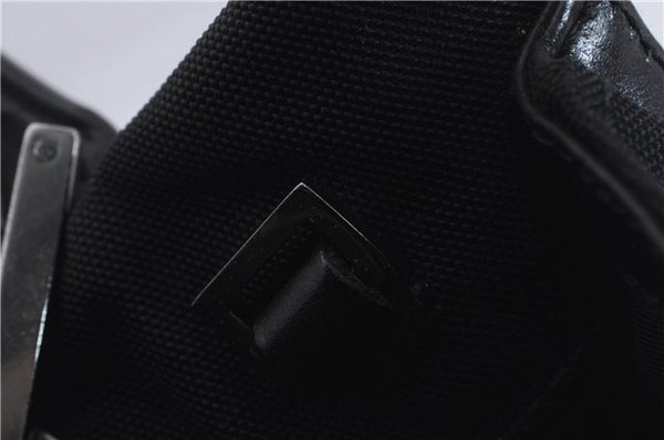 Authentic GUCCI Bamboo 2Way Shoulder Hand Bag Nylon Leather 0021016 Black 6404D